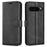 For Google Pixel 9 Pro XL Anti-Scratch Leather Case Calf Texture Phone Wallet Cover - Black - 1