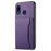 For Samsung Galaxy A20 / A30 Kickstand Case TPU+PC+PU Phone Cover with Card Slots - Purple - 1
