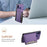 For Samsung Galaxy A20 / A30 Kickstand Case TPU+PC+PU Phone Cover with Card Slots - Purple - 5