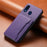 For Samsung Galaxy A20 / A30 Kickstand Case TPU+PC+PU Phone Cover with Card Slots - Purple - 6