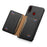 For Samsung Galaxy A20s Phone Case Card Slots Kickstand Phone Cover Calf Texture - Black - 4