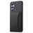 For Samsung Galaxy A54 5G Shockproof Case Card Slots TPU+PC+PU Kickstand Phone Cover - Black - 1