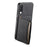 For Samsung Galaxy A70 Case Card Slots TPU+PC+PU Kickstand Phone Cover - Black - 2
