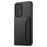 For Samsung Galaxy A33 5G Card Slots Case Kickstand TPU+PC+PU Phone Cover - Black - 1