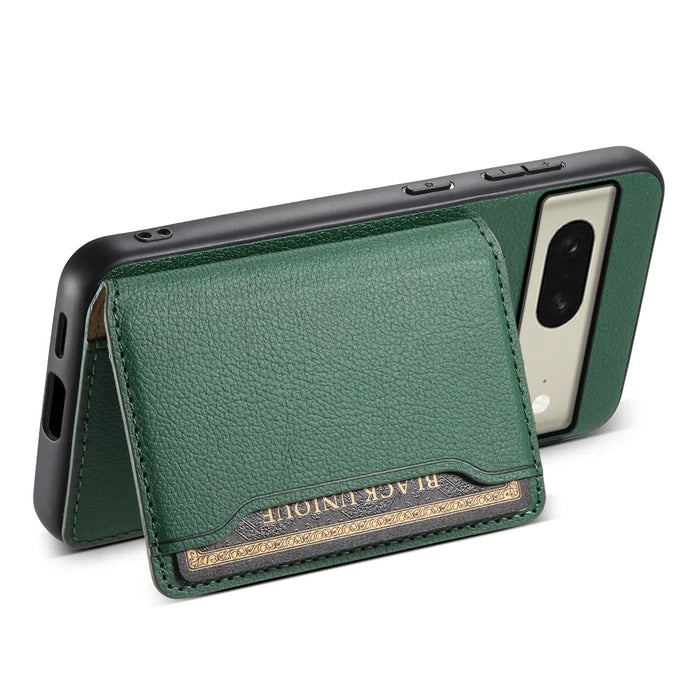 For Google Pixel 8 Case Calf Texture PU Leather Coated TPU+PC Mobile Phone Cover - Green - 3