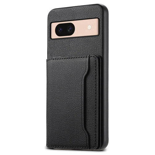 For Google Pixel 8a Slim-Fit Phone Case Card Slots Kickstand TPU+PC+PU Leather Cover - Black - 1