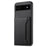 For Google Pixel 6a Cell Phone Case Calf Texture Leather+TPU+PC Card Holder Cover - Black - 1