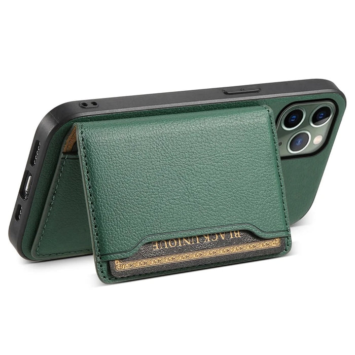 For iPhone 11 Pro Case Calf Texture PU Leather Card Slots Phone Cover - Green - 3