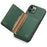 For iPhone 11 Pro Case Calf Texture PU Leather Card Slots Phone Cover - Green - 4