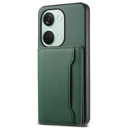 For OnePlus Ace 2V / Nord 3 5G Phone Case Leather+PC+TPU Card Slot Protective Shell - Green - 1