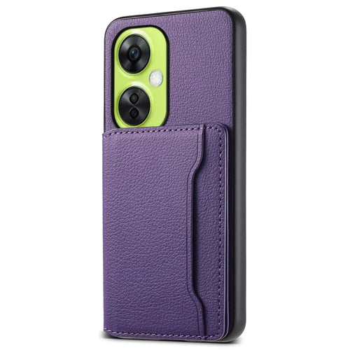 For OnePlus Nord CE 3 Lite 5G / Nord N30 5G Case PU Leather+PC+TPU Card Holder Phone Cover - Purple - 1