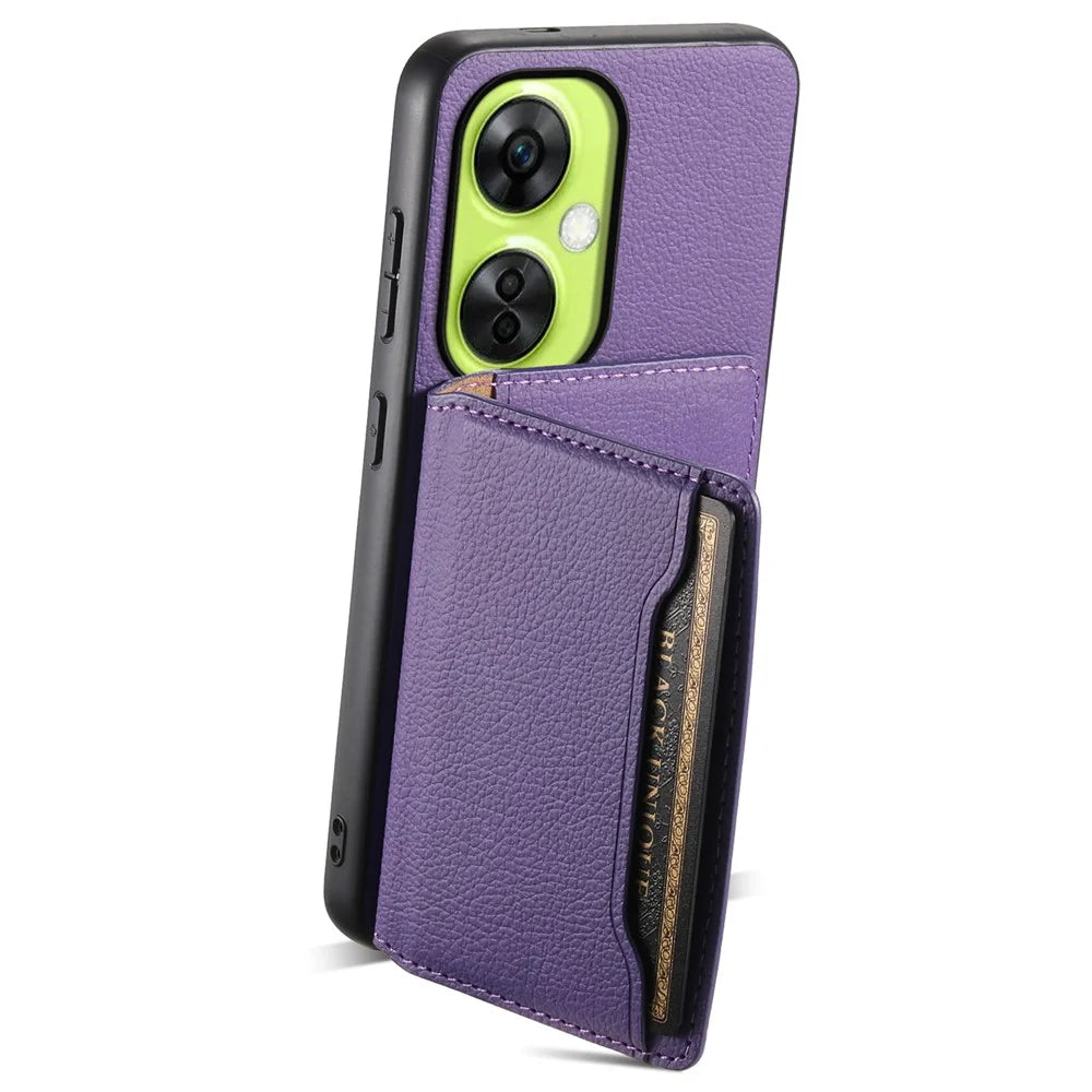 For OnePlus Nord CE 3 Lite 5G / Nord N30 5G Case PU Leather+PC+TPU Card Holder Phone Cover - Purple - 2