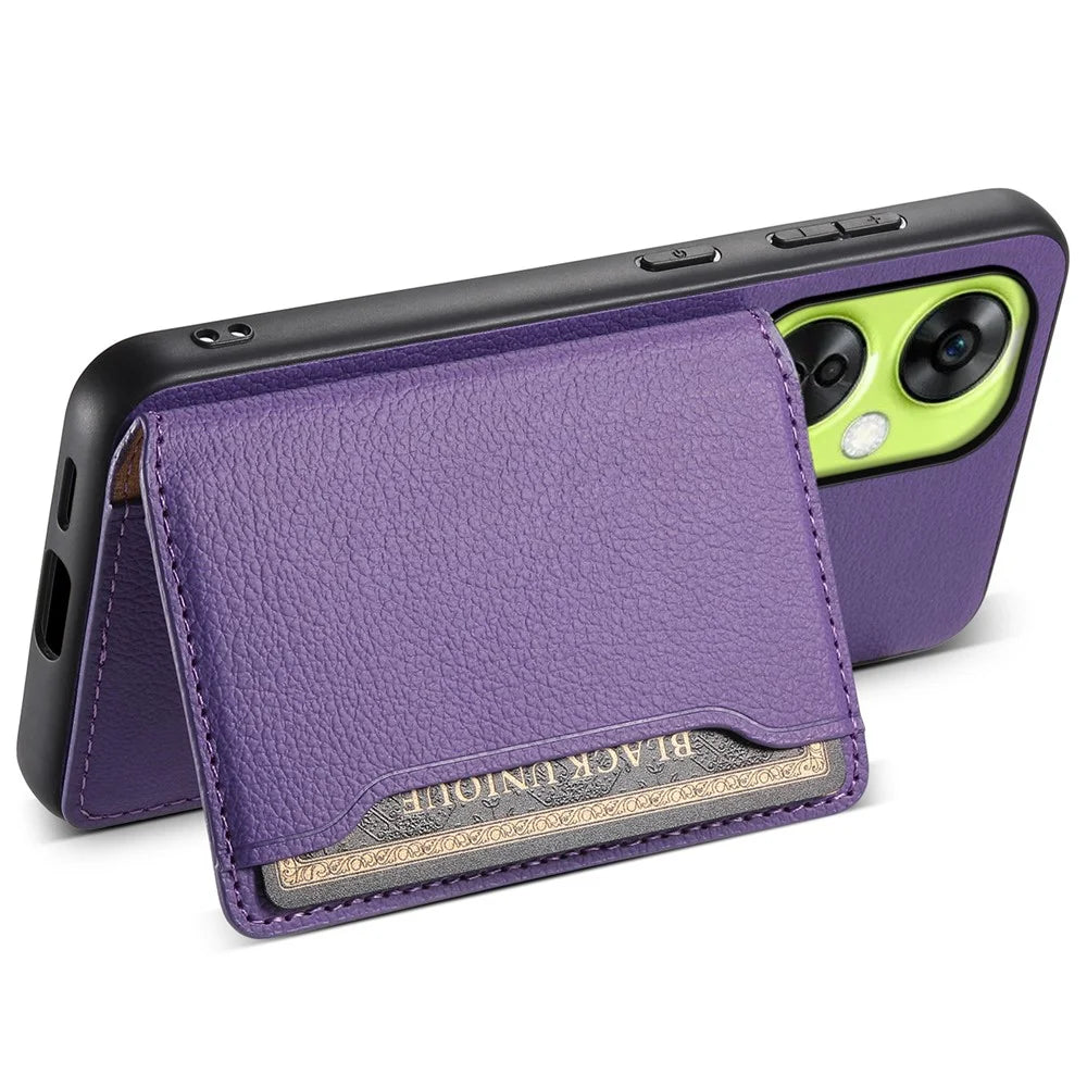 For OnePlus Nord CE 3 Lite 5G / Nord N30 5G Case PU Leather+PC+TPU Card Holder Phone Cover - Purple - 3
