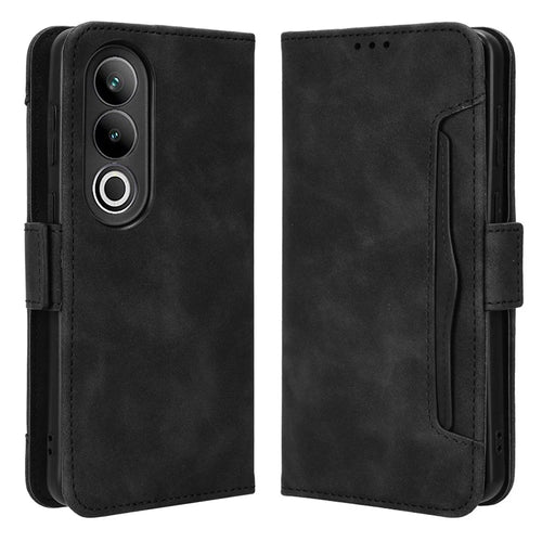 For OnePlus Ace 3V 5G Case Multiple Card Slots Magnetic Closure Leather Phone Cover - Black - 1