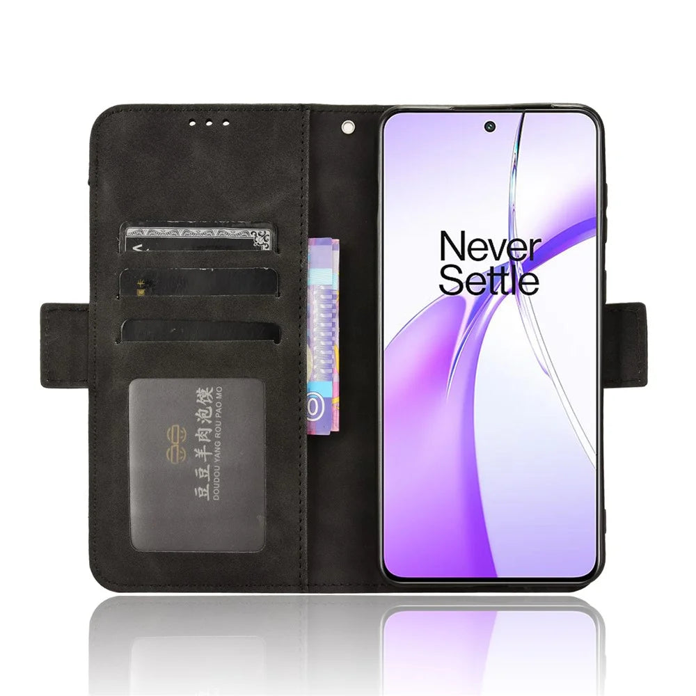 For OnePlus Ace 3V 5G Case Multiple Card Slots Magnetic Closure Leather Phone Cover - Black - 3
