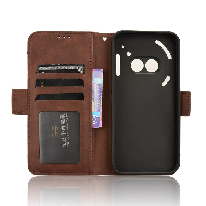 For Nothing Phone (2a) Plus / Phone (2a) Leather Case Multiple Card Slots Magnetic Closure Phone Cover - Brown - 5