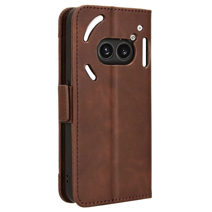 For Nothing Phone (2a) Plus / Phone (2a) Leather Case Multiple Card Slots Magnetic Closure Phone Cover - Brown - 7
