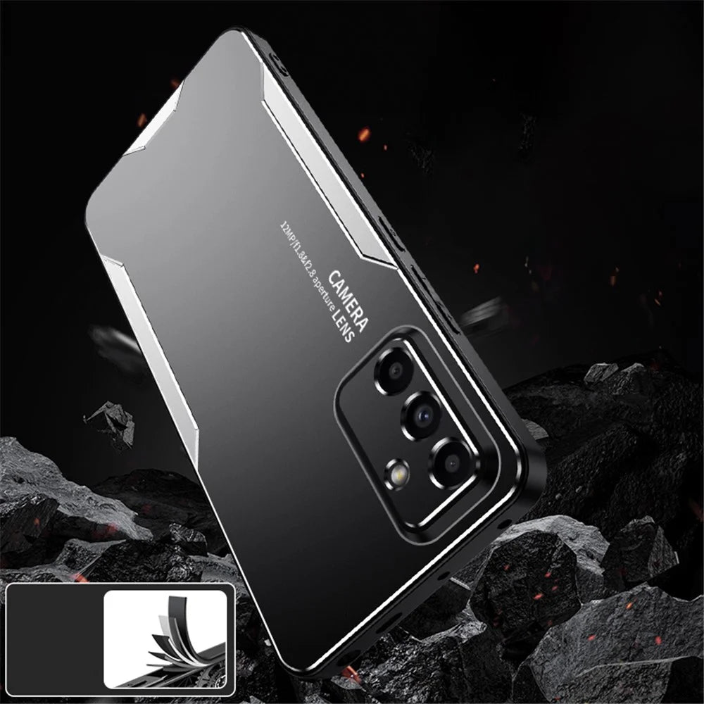 For Samsung Galaxy A55 5G Case Aluminum Alloy+TPU+PC Protective Phone Cover - Silver - 2