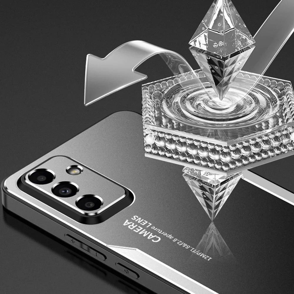For Samsung Galaxy A55 5G Case Aluminum Alloy+TPU+PC Protective Phone Cover - Silver - 3