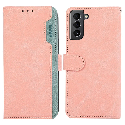 ABEEL For Samsung Galaxy S21 5G / S21 4G Wallet Case Color Matching RFID Blocking Leather Phone Cover - Pink - 1