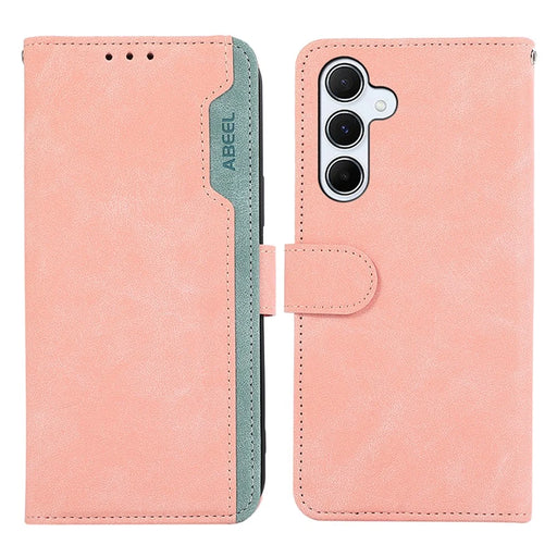 ABEEL For Samsung Galaxy A35 5G Leather Case RFID Blocking Card Slots Wallet Phone Cover - Pink - 1