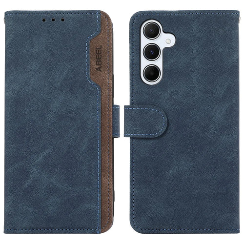 ABEEL For Samsung Galaxy A55 5G Case RFID Blocking Wallet PU Leather Stand Cover - Blue - 1
