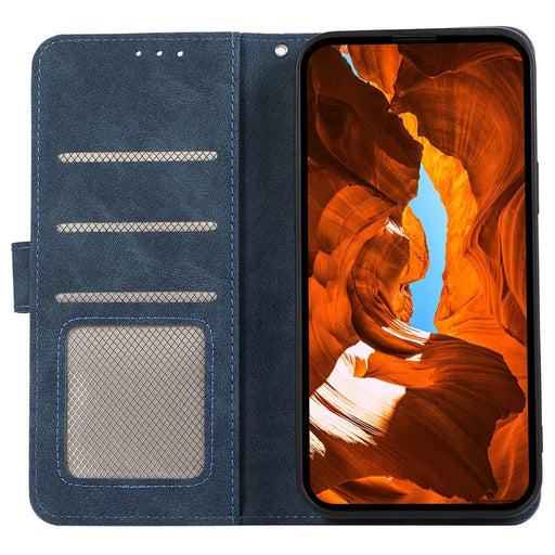 ABEEL For Samsung Galaxy A55 5G Case RFID Blocking Wallet PU Leather Stand Cover - Blue - 2