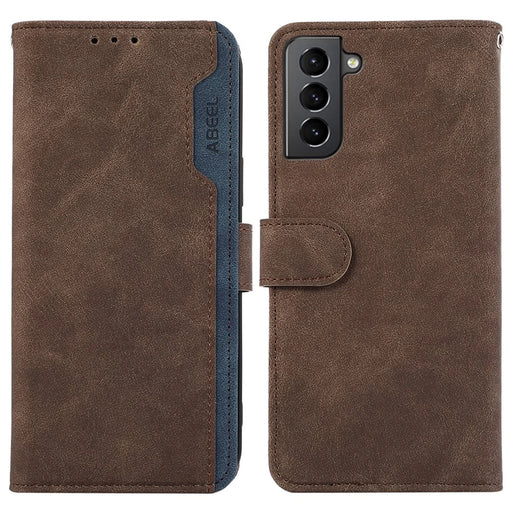 ABEEL For 	Samsung Galaxy S21+ 5G Cell Phone Cases RFID Blocking Stand Cover - Brown - 1