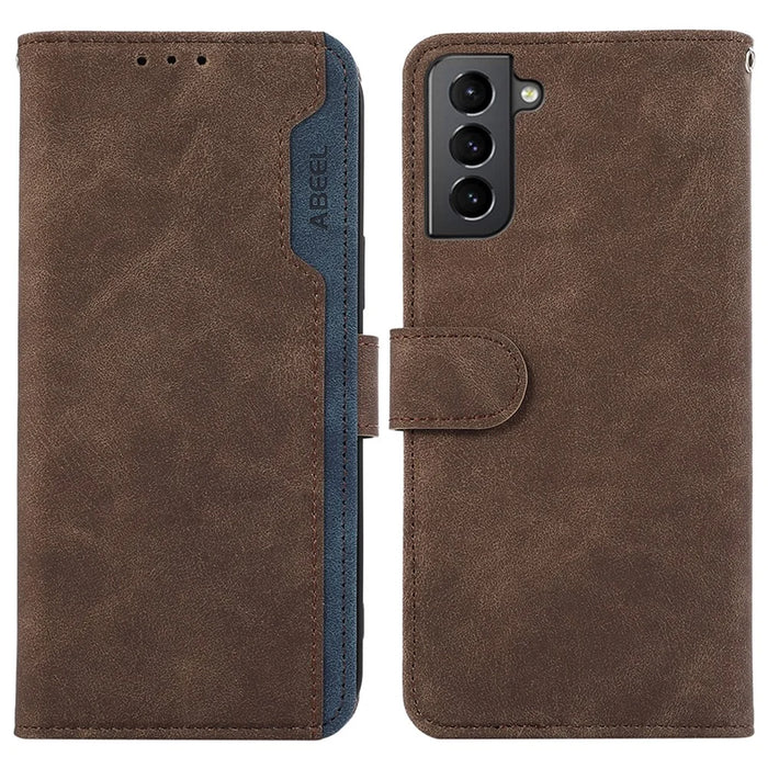 ABEEL For 	Samsung Galaxy S21+ 5G Cell Phone Cases RFID Blocking Stand Cover - Brown - 1