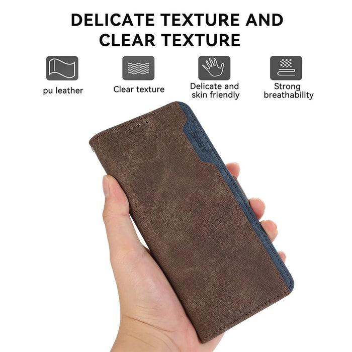 ABEEL For 	Samsung Galaxy S21+ 5G Cell Phone Cases RFID Blocking Stand Cover - Brown - 7