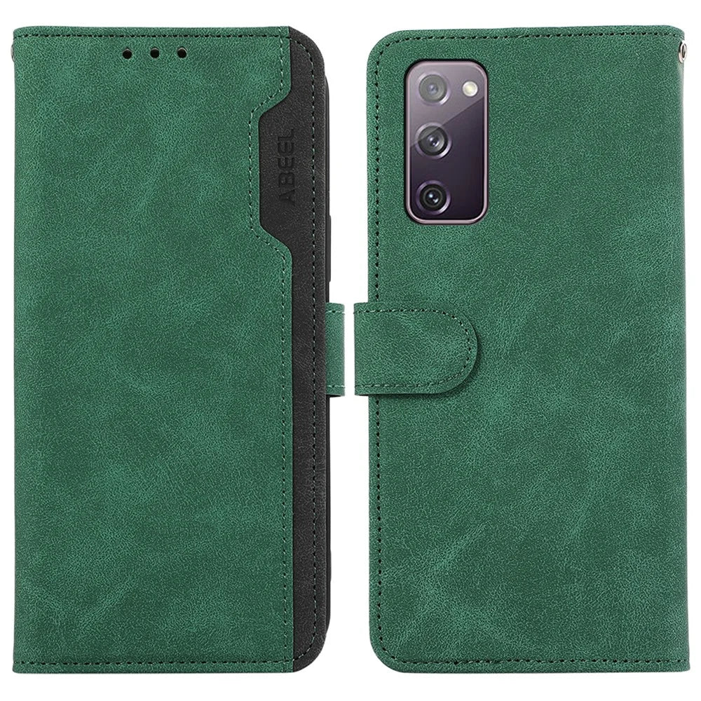 ABEEL For Samsung Galaxy S20 FE / S20 FE 5G / S20 FE 2022 / S20 Lite Case RFID Blocking Wallet Phone Cover - Green - 1