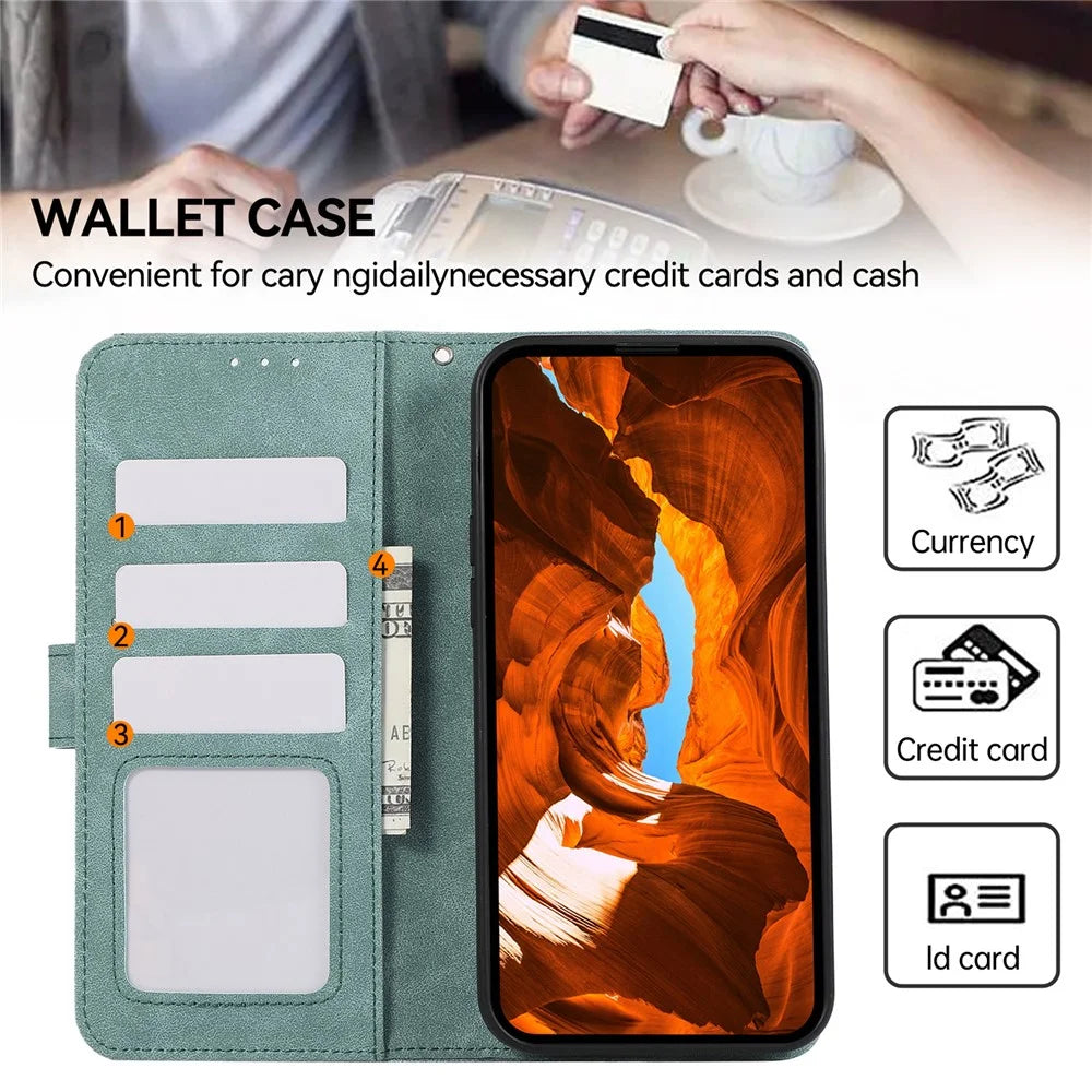 ABEEL For Samsung Galaxy A14 5G / 4G PU Leather Phone Cover RFID Blocking Stand Phone Protective Shell - Baby Blue - 5