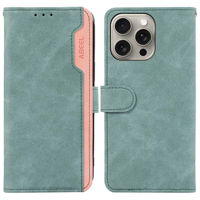 ABEEL For iPhone 15 Pro Cell Phone Cases RFID Blocking Wallet Shell - Baby Blue - 1