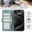 ABEEL For iPhone 15 Pro Cell Phone Cases RFID Blocking Wallet Shell - Baby Blue - 5