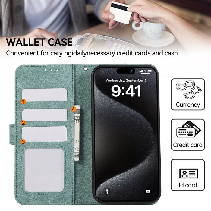 ABEEL For iPhone 15 Pro Cell Phone Cases RFID Blocking Wallet Shell - Baby Blue - 5
