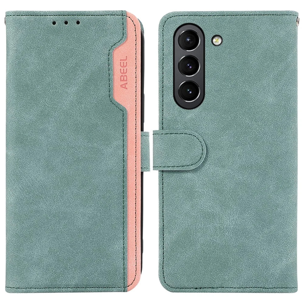 ABEEL For Samsung Galaxy S21 FE 5G RFID Blocking Stand PU Leather Phone Shell Protective Cover - Baby Blue - 1