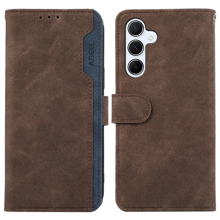 ABEEL For Samsung Galaxy A15 5G Shockproof Phone Case PU Leather RFID Blocking Wallet Cover - Brown - 1