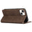 ABEEL For iPhone 15 Case RFID Blocking Stand PU Leather Phone Protective Shell - Brown - 3
