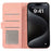 ABEEL For iPhone 15 Pro Max PU Leather Cover RFID Blocking Stand Phone Protective Case - Pink - 2