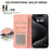 ABEEL For iPhone 15 Pro Max PU Leather Cover RFID Blocking Stand Phone Protective Case - Pink - 4