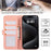 ABEEL For iPhone 15 Pro Max PU Leather Cover RFID Blocking Stand Phone Protective Case - Pink - 5