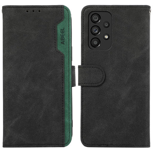 ABEEL PU Leather Cover for Samsung Galaxy A23 4G / A23 5G (Global Version) Anti-scratch Phone Case RFID Blocking Wallet - Black - 1