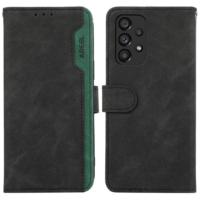 ABEEL PU Leather Cover for Samsung Galaxy A23 4G / A23 5G (Global Version) Anti-scratch Phone Case RFID Blocking Wallet - Black - 1