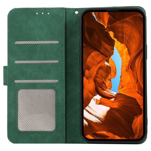 ABEEL For Samsung Galaxy A12 Drop Proof Cell Phone Case RFID Blocking Stand Cover - Green - 2