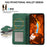 ABEEL For Samsung Galaxy A12 Drop Proof Cell Phone Case RFID Blocking Stand Cover - Green - 4