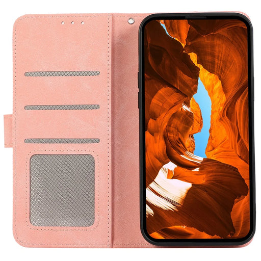 ABEEL For Samsung Galaxy A24 4G (162.1 x 77.6 x 8.3mm) Anti-scratch Phone Case PU Leather RFID Blocking Wallet Cover - Pink - 2