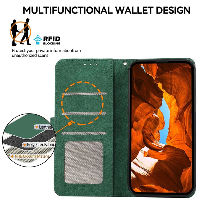 ABEEL For iPhone 14 Pro Max Cell Phone Cases RFID Blocking PU Leather Stand Cover - Green - 4