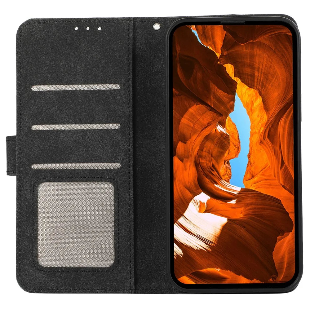 ABEEL PU Leather Phone Protective Cover For iPhone 12 Pro Max 6.7 inch RFID Blocking Stand Phone Shell - Black - 2