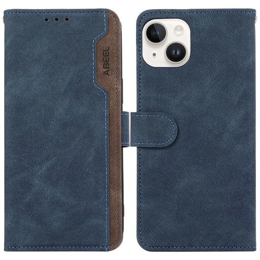 ABEEL For iPhone 13 6.1 inch Magnetic Phone Case PU Leather RFID Blocking Wallet Cover - Blue - 1