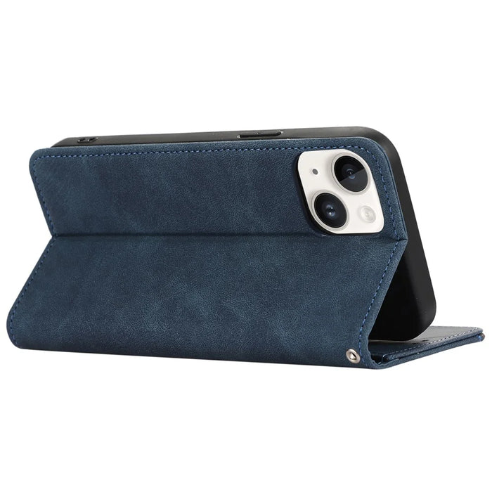 ABEEL For iPhone 13 6.1 inch Magnetic Phone Case PU Leather RFID Blocking Wallet Cover - Blue - 3
